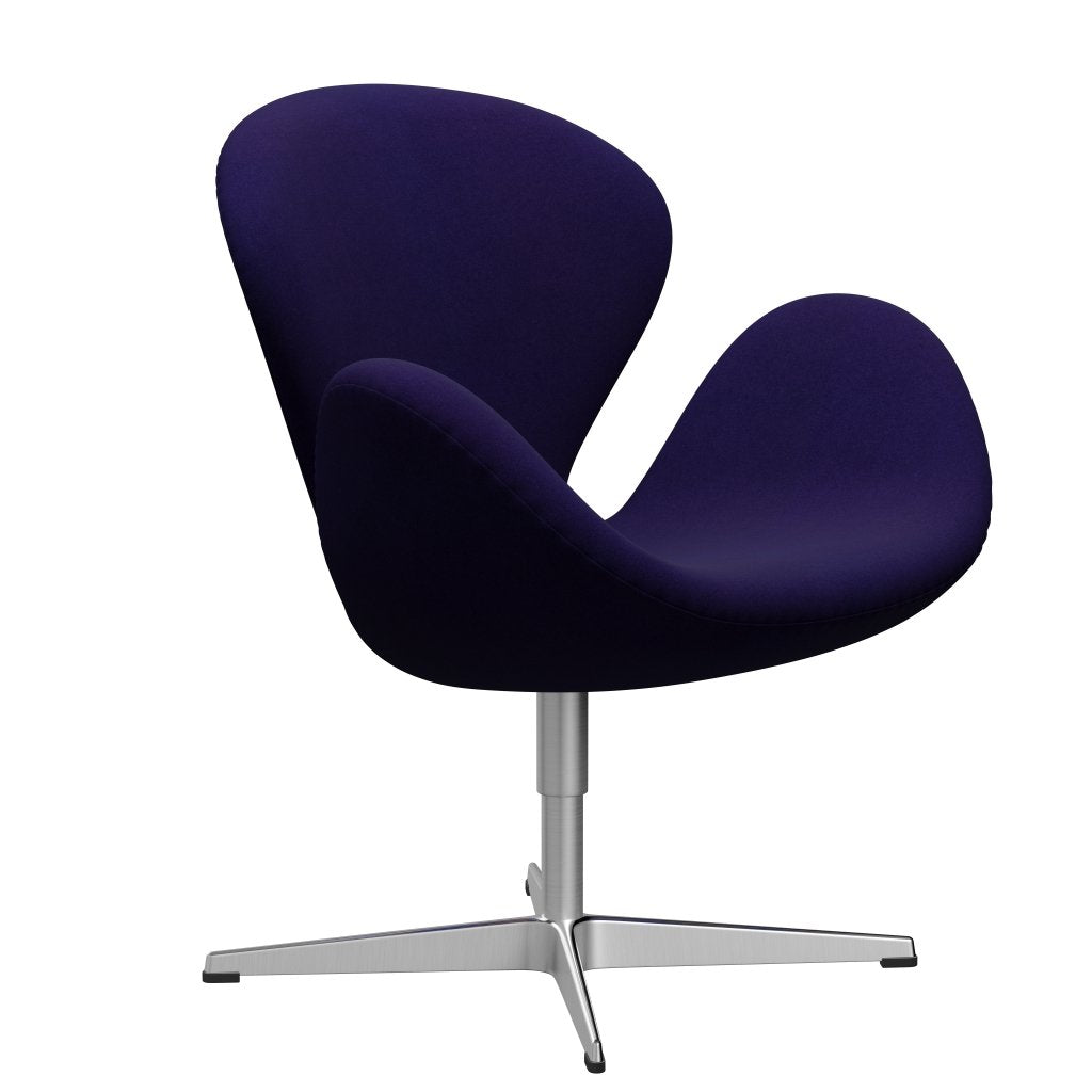 Sedia fritz Hansen Swan Lounge, alluminio spazzolato in raso/Divina Violet Dark (692)