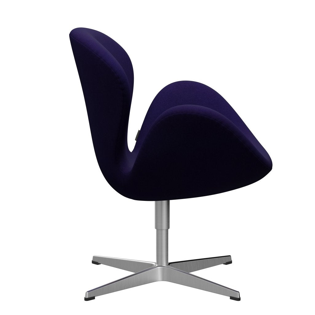 Fritz Hansen Swan Lounge -stoel, Satin Bushed Aluminium/Divina Violet Dark (692)