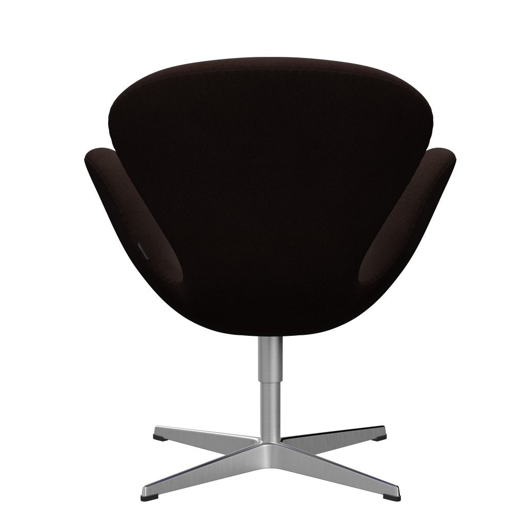 Fritz Hansen Swan Lounge stol, satin børstet aluminium/divina varmbrun