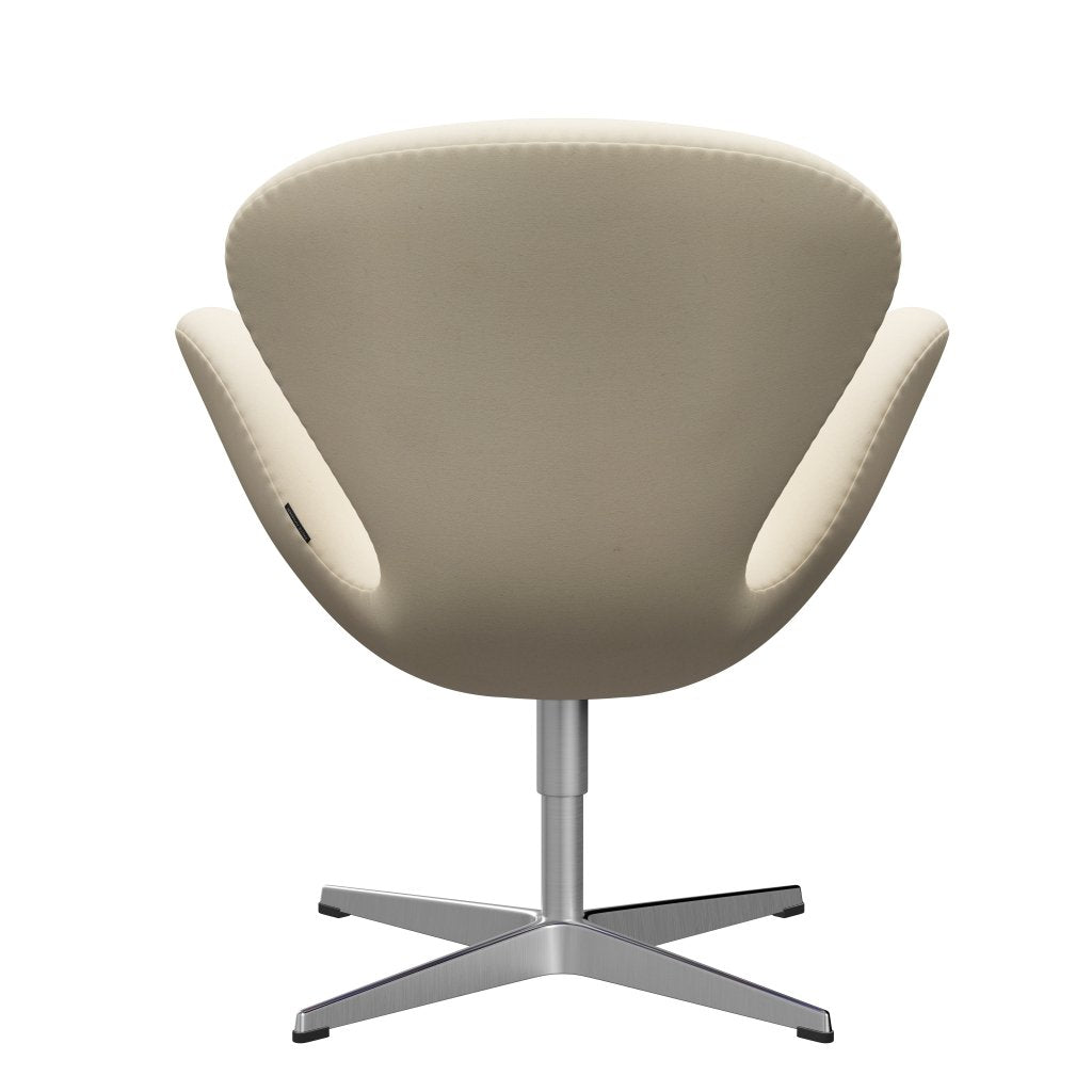 Fritz Hansen Chaise salon de cygne, aluminium en satin brossé / divina blanc