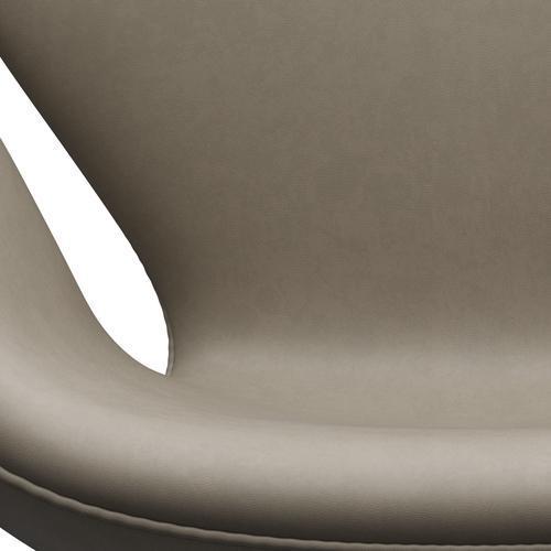 Fritz Hansen Chaise salon de cygne, aluminium brossé en satin / gris clair essentiel