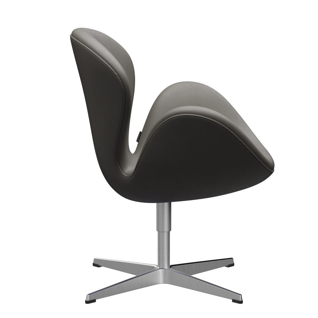 Fritz Hansen Swan Lounge Stuhl, Satin gebürstete Aluminium/Essentielle Lava