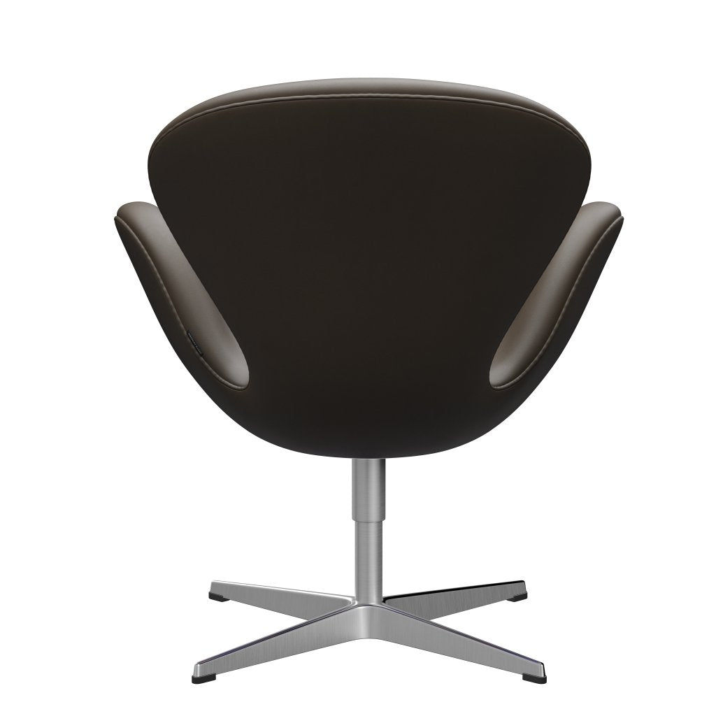 Sedia da salotto Fritz Hansen Swan, alluminio spazzolato in raso/pietra essenziale