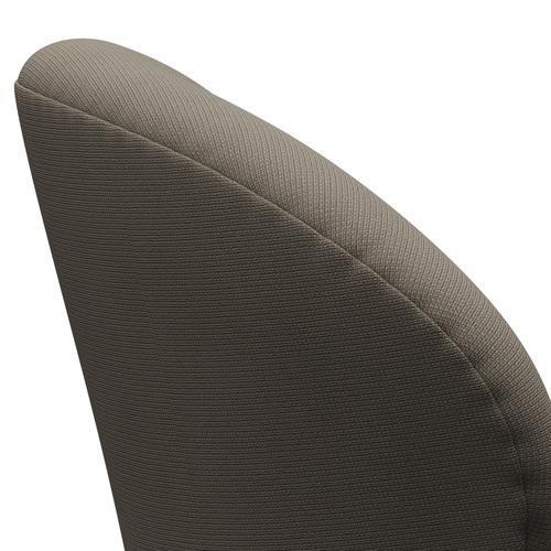 Fritz Hansen Chaise salon de cygne, beige en aluminium / renommée brossé en satin (61003)