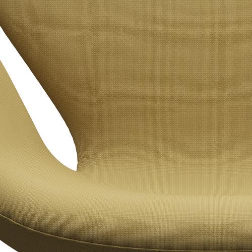 Fritz Hansen Chaise salon de cygne, beige en aluminium / renommée brossé en satin (62068)