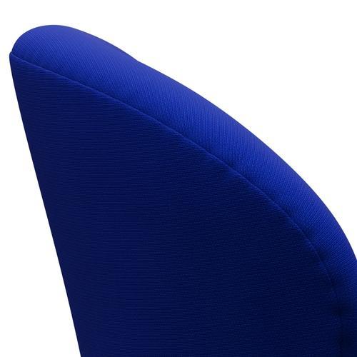 Fritz Hansen Chaise de salon de cygne, aluminium / renom Blue en satin brossé en satin