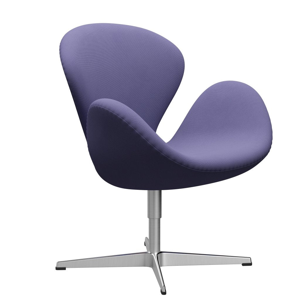 Sedia fritz Hansen Swan Lounge, Viola blu in alluminio/fama spazzolato in raso