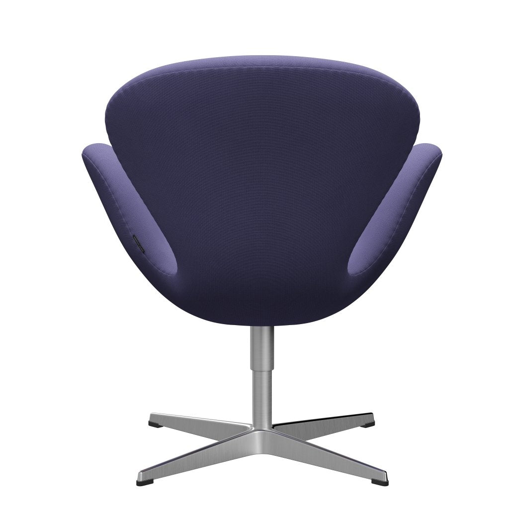 Sedia fritz Hansen Swan Lounge, Viola blu in alluminio/fama spazzolato in raso