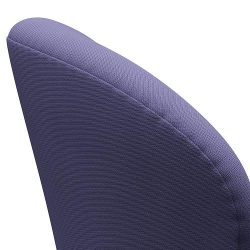 Sedia fritz Hansen Swan Lounge, Viola blu in alluminio/fama spazzolato in raso