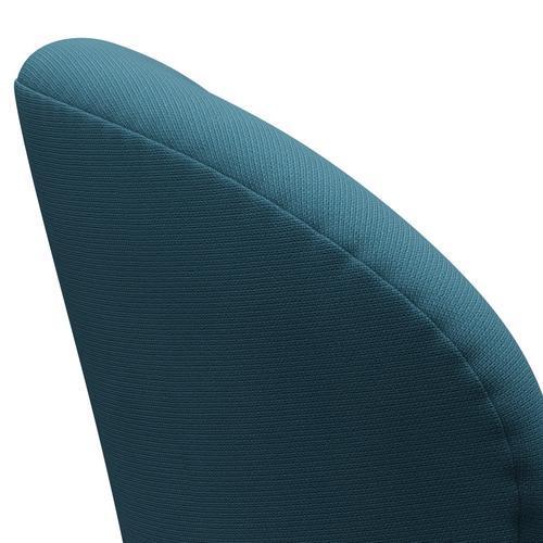 Fritz Hansen Chaise salon de cygne, aluminium en satin brossé / renommée vert bleu