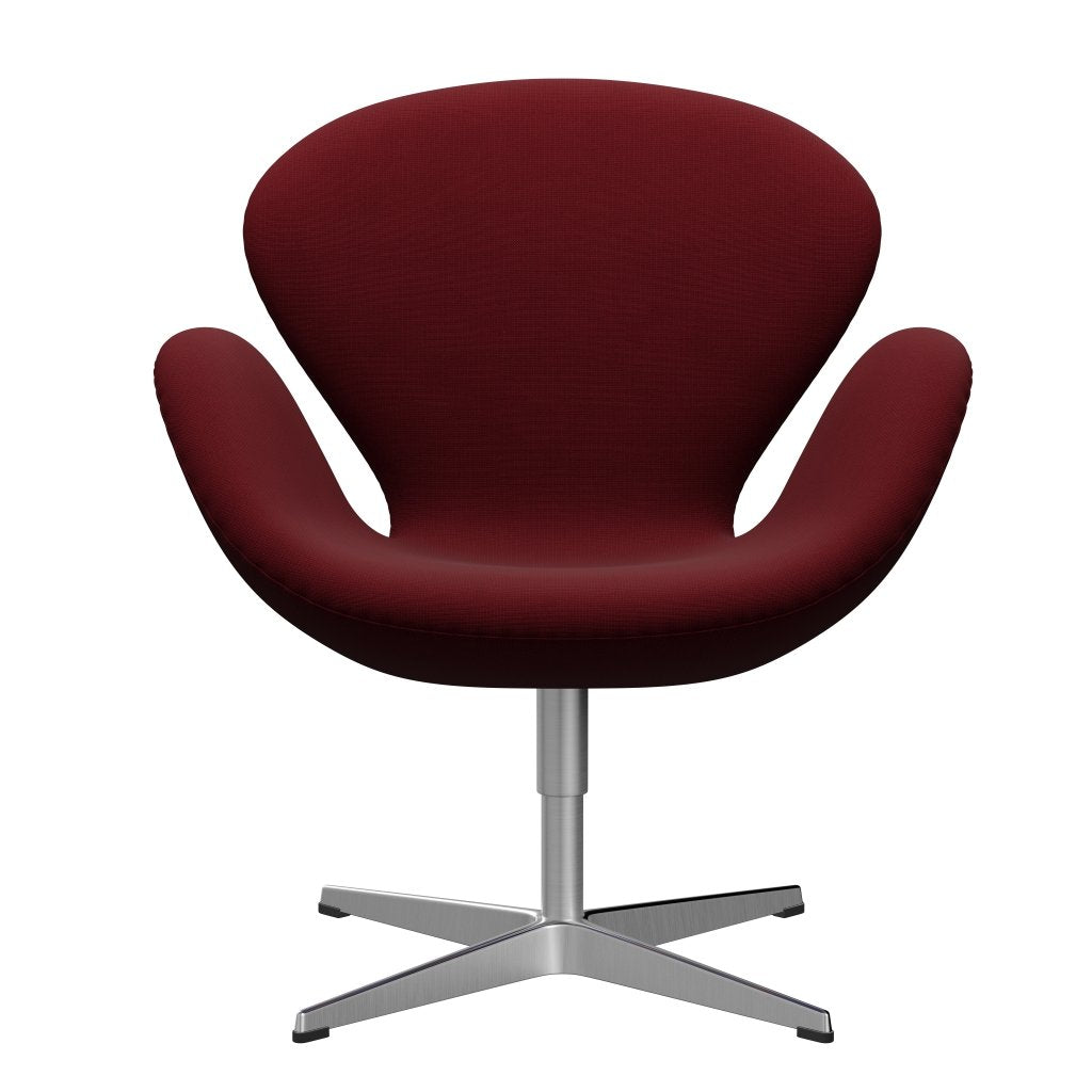 Fritz Hansen Swan Lounge Stuhl, Satin gebürstet Aluminium/Ruhmes Bordeaux (64058)