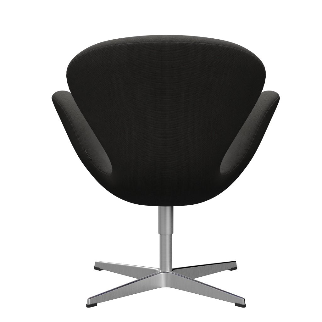 Sedia da salone Fritz Hansen Swan, alluminio spazzolato in raso/marrone Fame (61060)