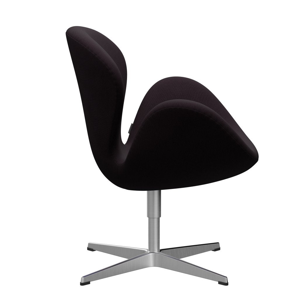 Sedia fritz Hansen Swan Lounge, alluminio spazzolato in raso/fama marrone (61108)