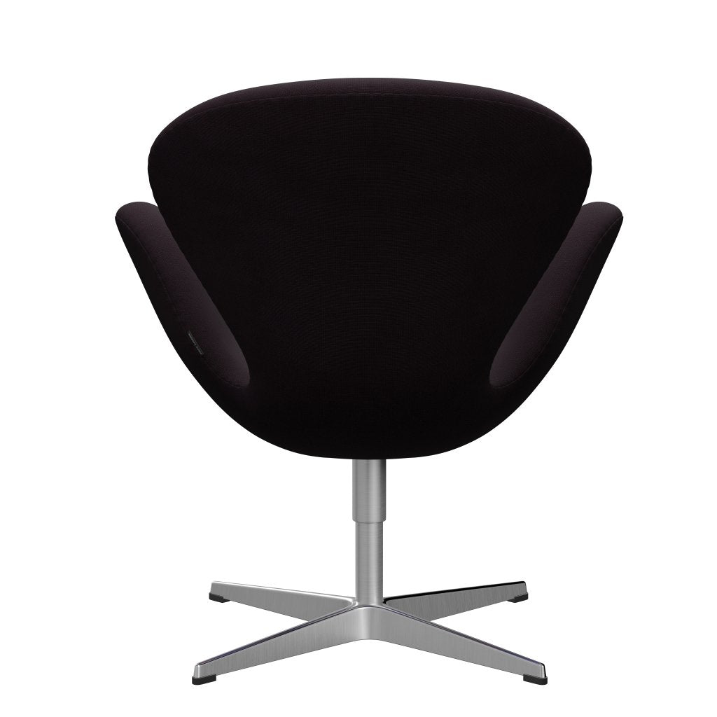 Sedia fritz Hansen Swan Lounge, alluminio spazzolato in raso/fama marrone (61108)