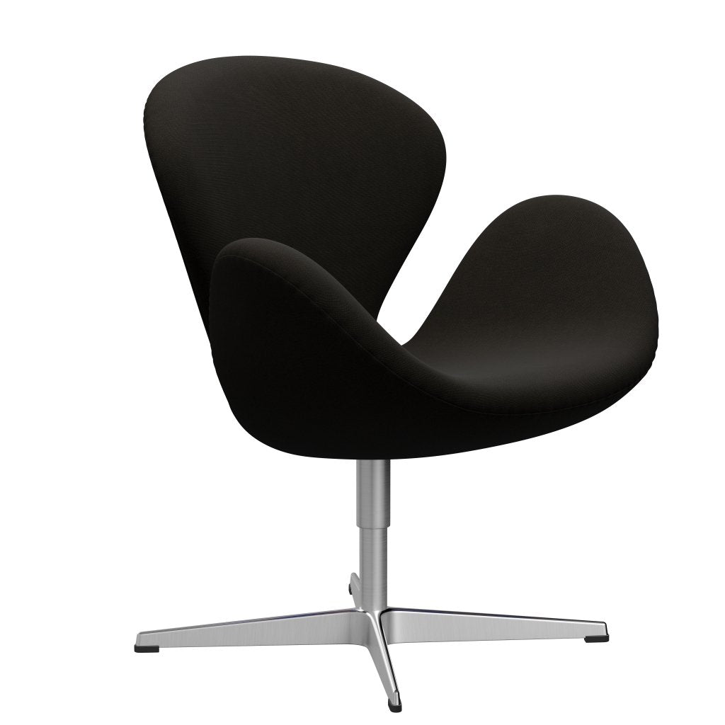 Sedia fritz Hansen Swan Lounge, alluminio spazzolato in raso/fama scura