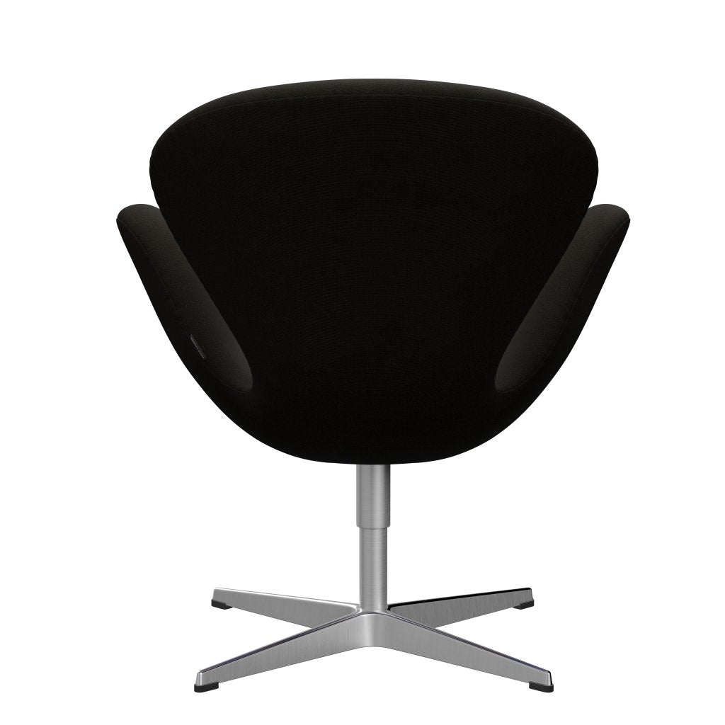 Sedia fritz Hansen Swan Lounge, alluminio spazzolato in raso/fama scura