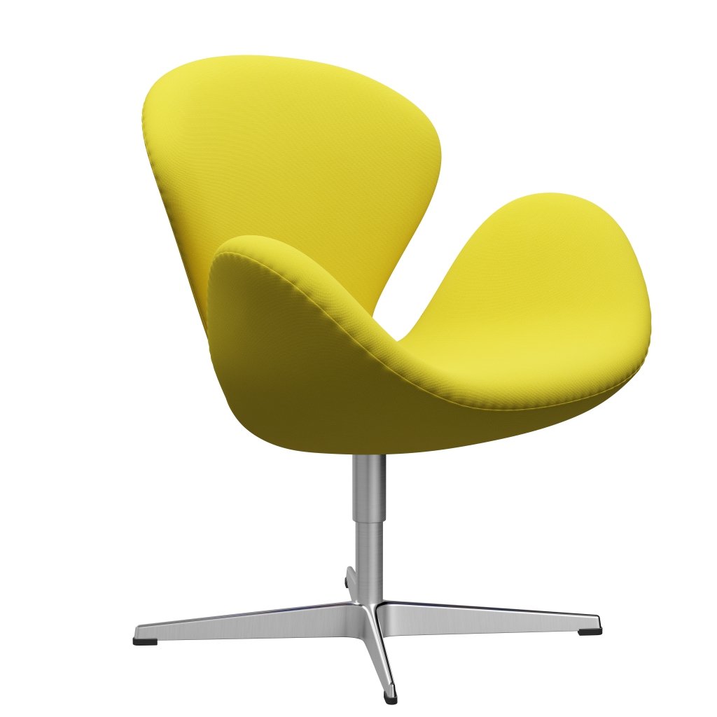 Sedia fritz Hansen Swan Lounge, giallo in alluminio/fama spazzolato satinato