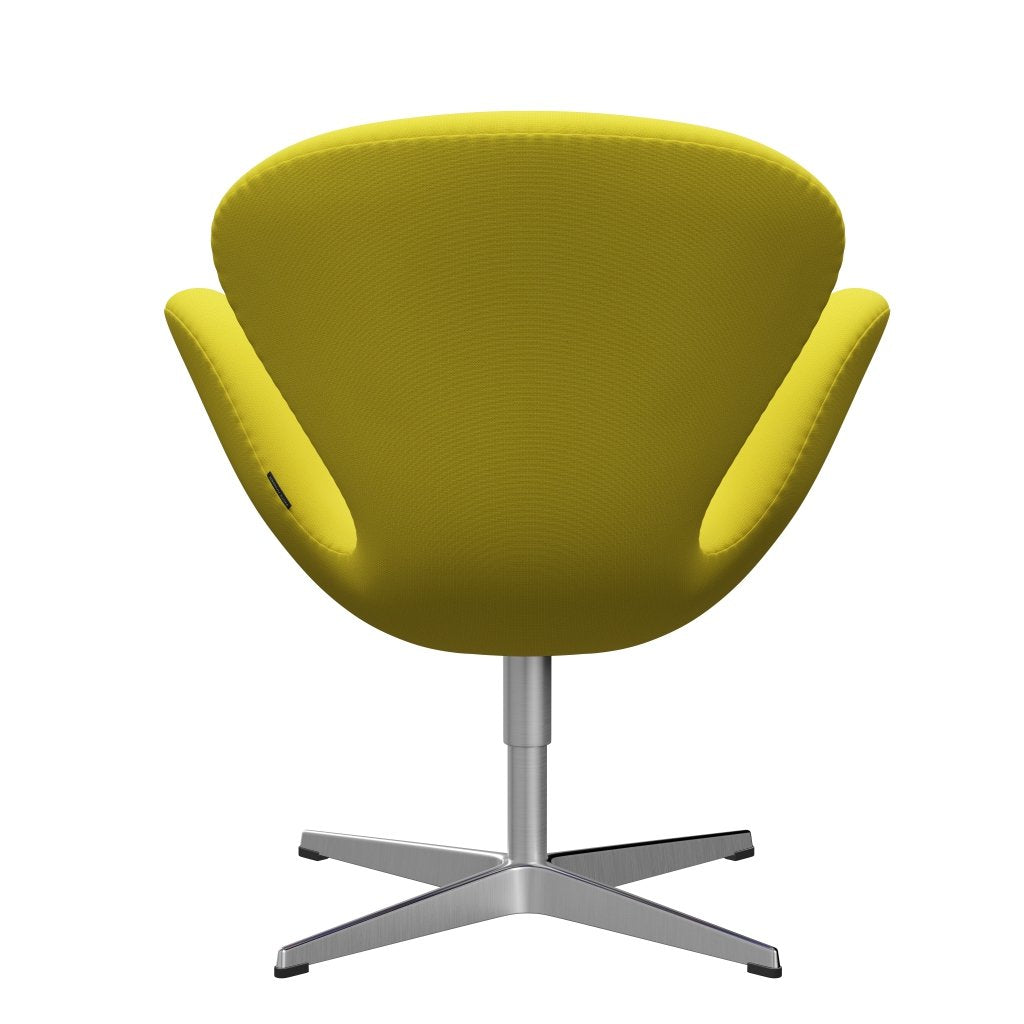 Fritz Hansen Chaise salon de cygne, aluminium / renommée brossé en satin jaune