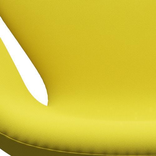 Sedia fritz Hansen Swan Lounge, giallo in alluminio/fama spazzolato satinato