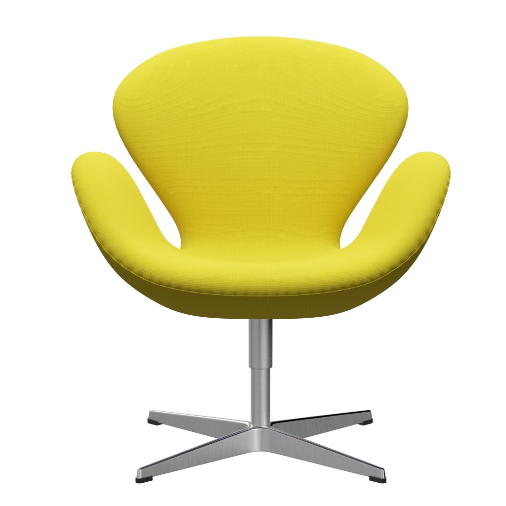 Sedia fritz Hansen Swan Lounge, giallo in alluminio/fama spazzolato satinato