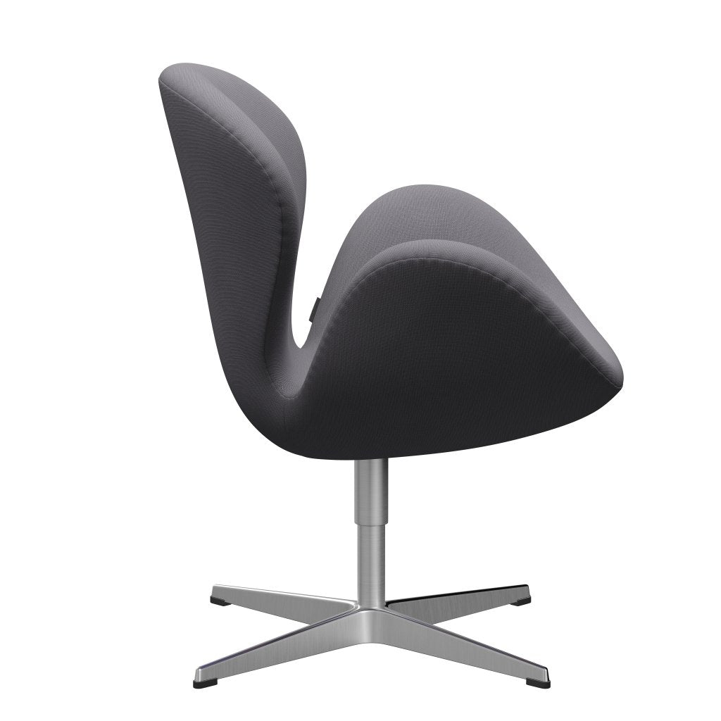 Fritz Hansen Chaise salon de cygne, gris en aluminium / renommée brossé en satin (60078)