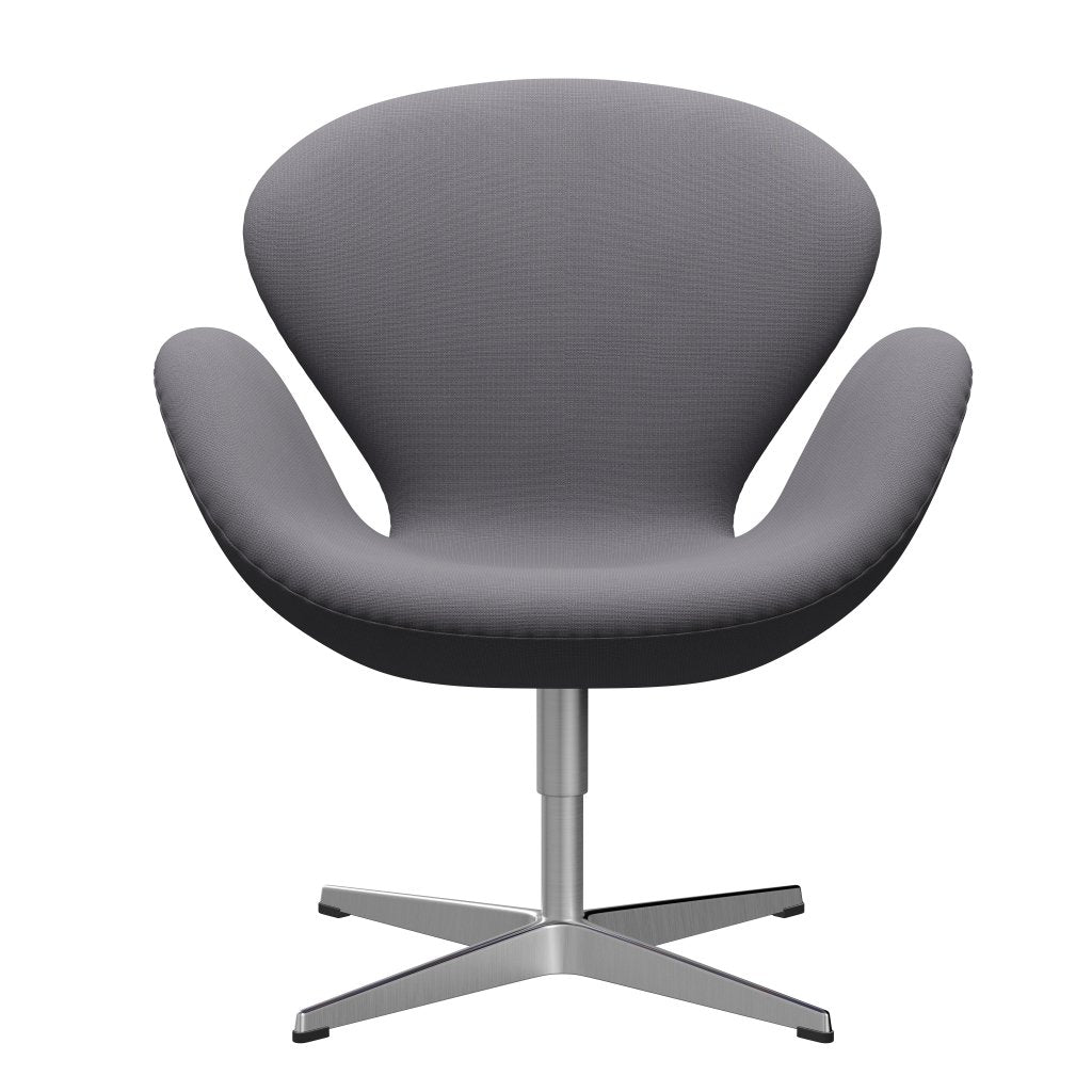 Sedia da salotto Fritz Hansen Swan, alluminio spazzolato in raso/grigio fama (60078)