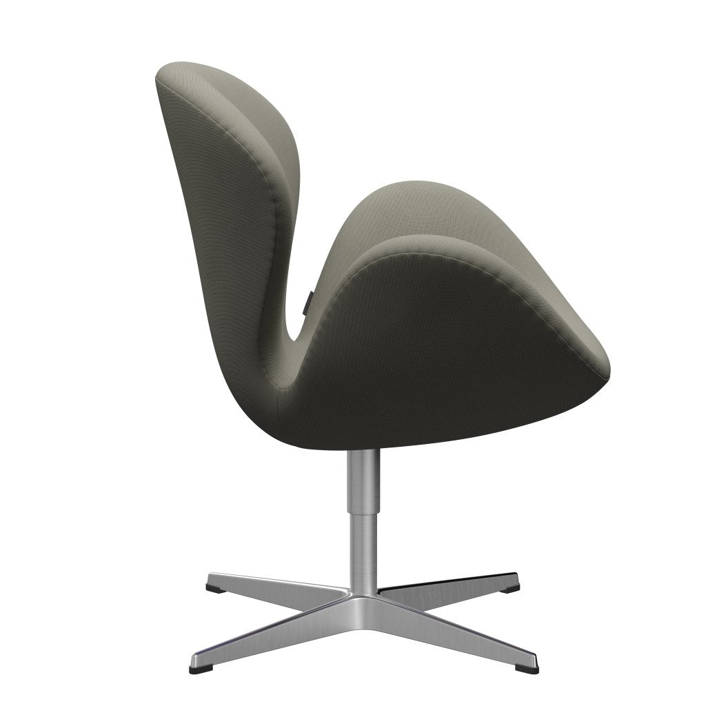 Sedia da salone Fritz Hansen Swan, alluminio spazzolato in raso/grigio fama (61136)