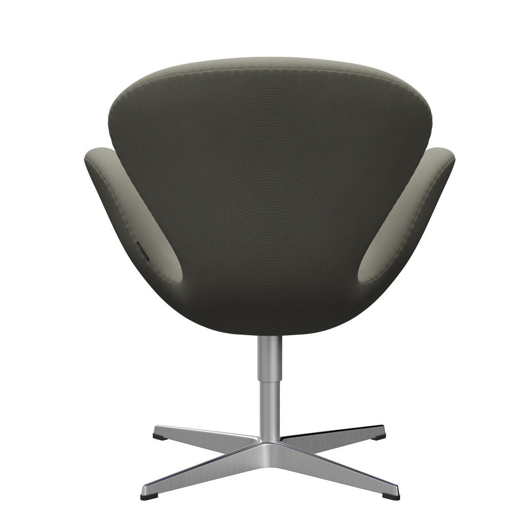 Fritz Hansen Chaise salon de cygne, gris en aluminium / renommée brossé en satin (61136)