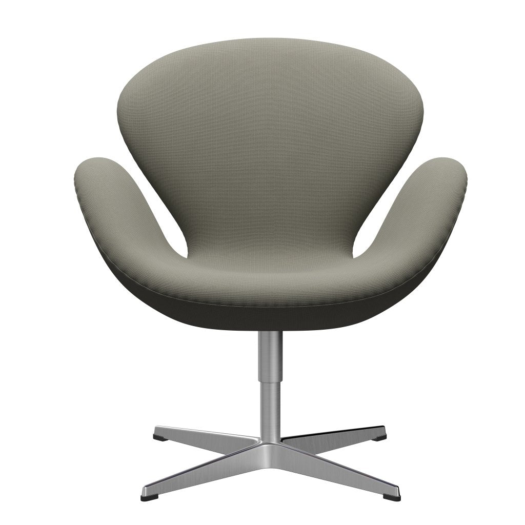 Fritz Hansen Chaise salon de cygne, gris en aluminium / renommée brossé en satin (61136)