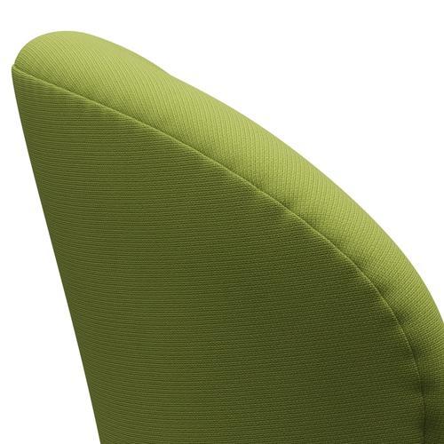 Fritz Hansen Chaise de salon de cygne, aluminium / renommée brossée en satin vert