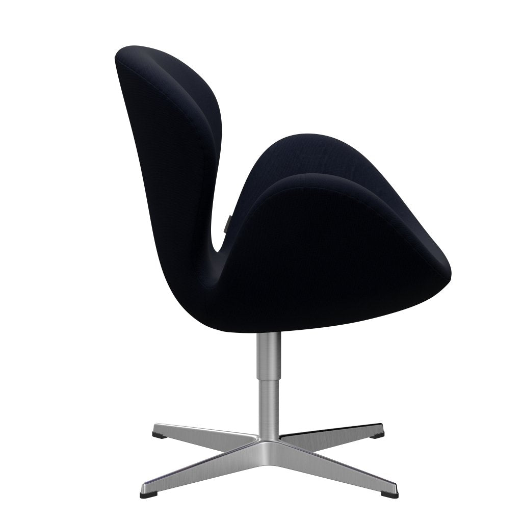 Sedia fritz Hansen Swan Lounge, Alluminio spazzolato in raso/Navy Fame (66061)