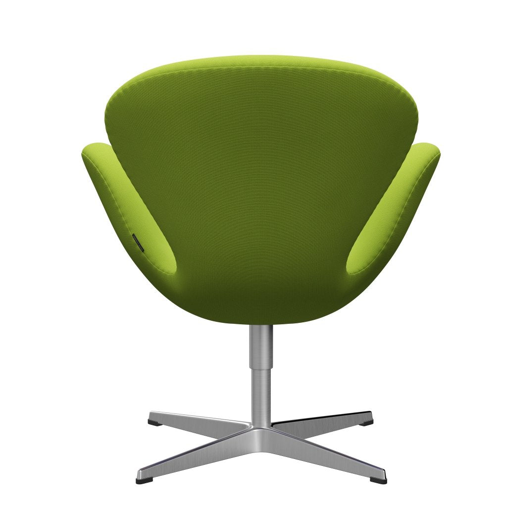 Sedia fritz Hansen Swan Lounge, alluminio spazzolato in raso/Fame Green