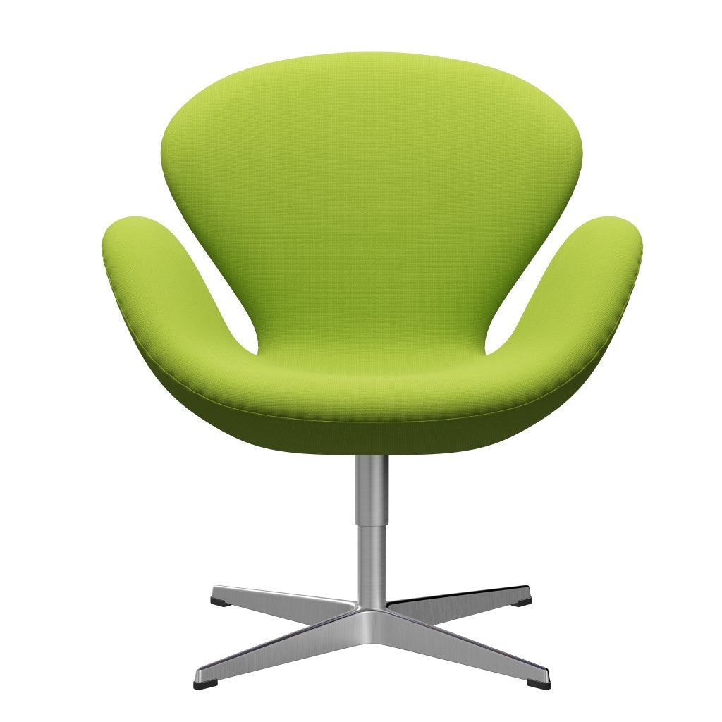 Fritz Hansen Swan Lounge -stoel, Satin Borde Aluminium/Fame Neon Green