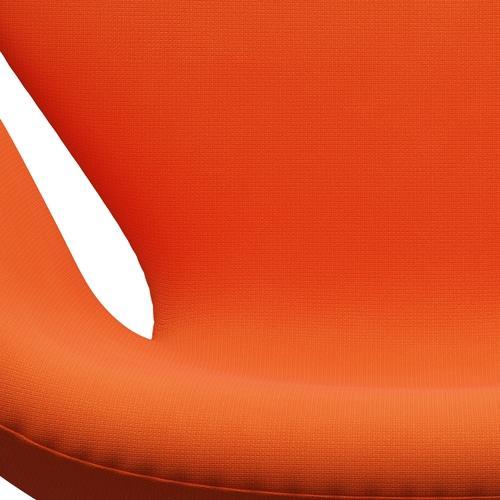 Fritz Hansen Chaise salon de cygne, Orange en aluminium / renommée brossé en satin (63016)