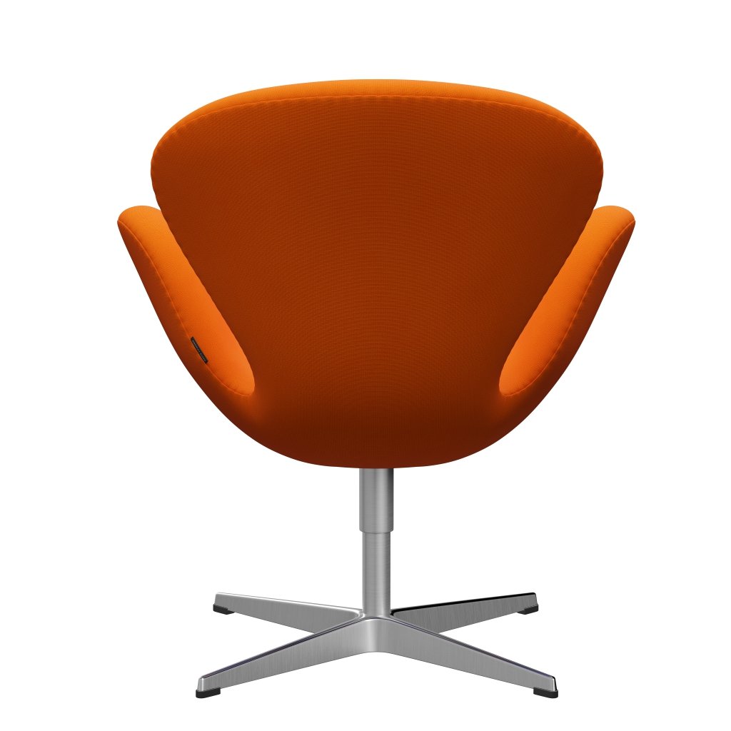 Sedia da salone Fritz Hansen Swan, alluminio spazzolato in raso/arancione della fama (63077)