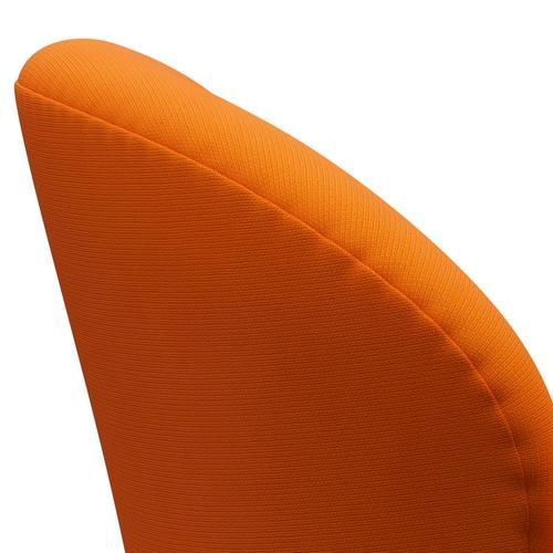 Sedia da salone Fritz Hansen Swan, alluminio spazzolato in raso/arancione della fama (63077)