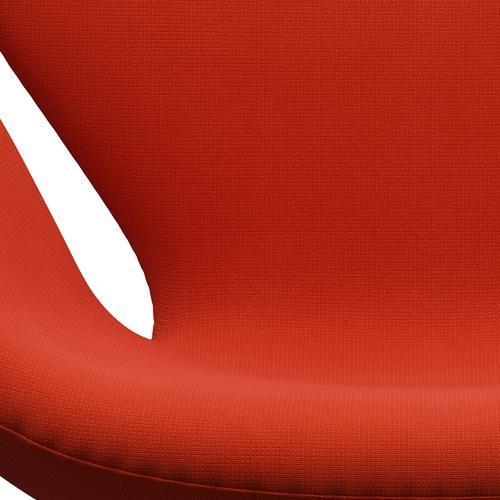 Sillón Fritz Hansen Swan, aluminio cepillado con satén/fama naranja oscuro