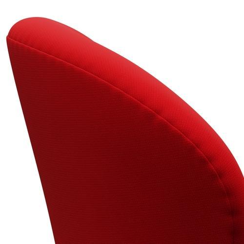 Fritz Hansen Swan Lounge -stoel, Satin Bushed Aluminium/Fame Red (64119)