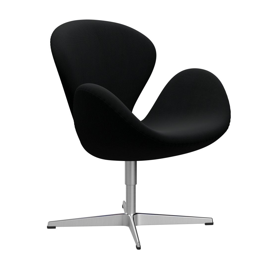 Fritz Hansen Chaise salon de cygne, aluminium / renom brossé en satin noir