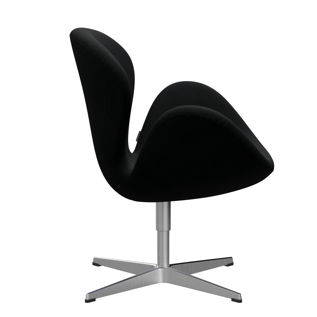 Sedia fritz Hansen Swan Lounge, alluminio spazzolato in raso/Fame nero