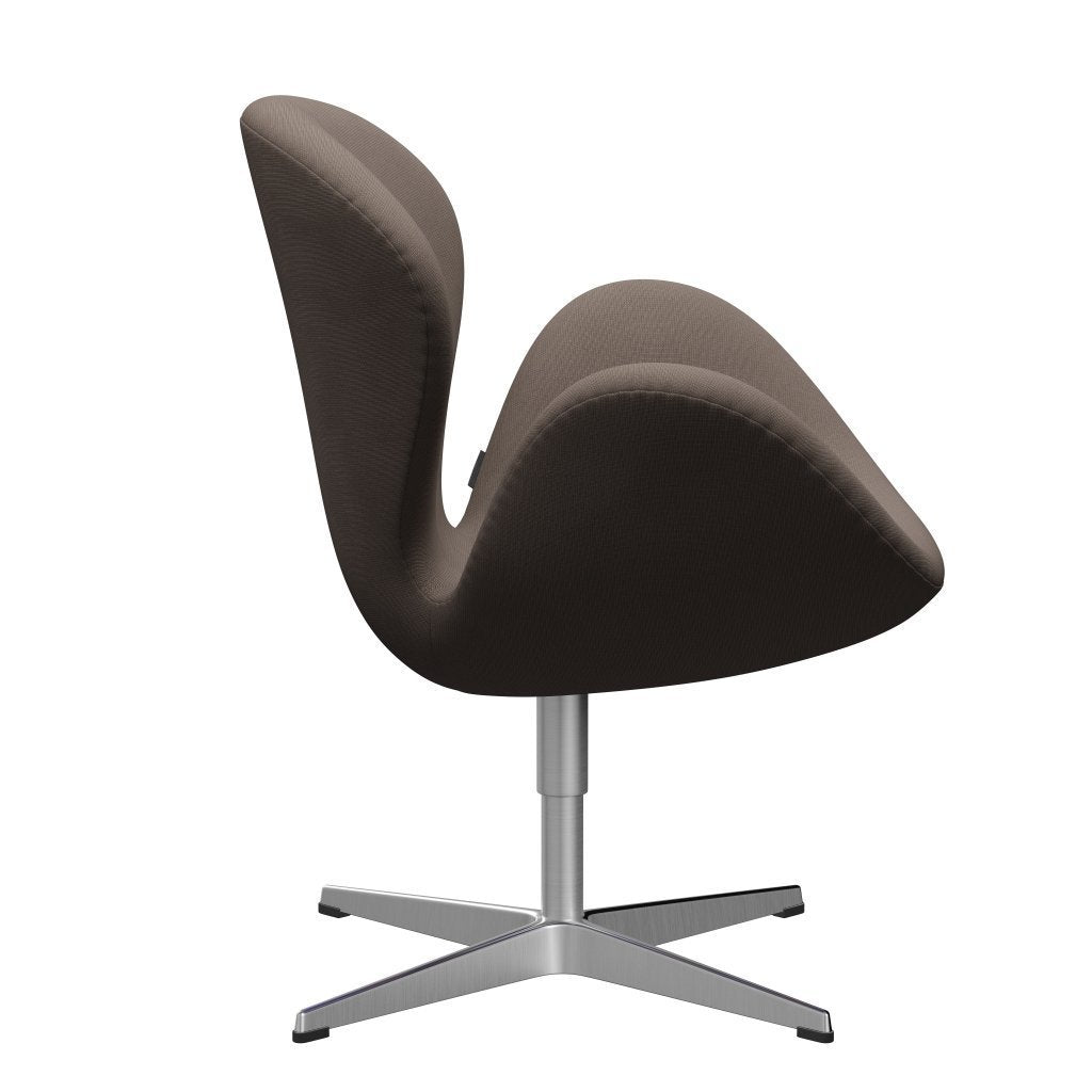 Sedia fritz Hansen Swan Lounge, alluminio spazzolato in raso/fama argento scuro