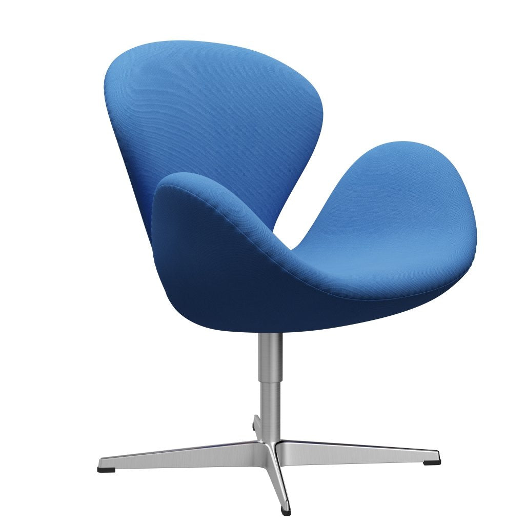 Sedia da salotto di Fritz Hansen Swan, in alluminio/fama turchese di raso (66118)