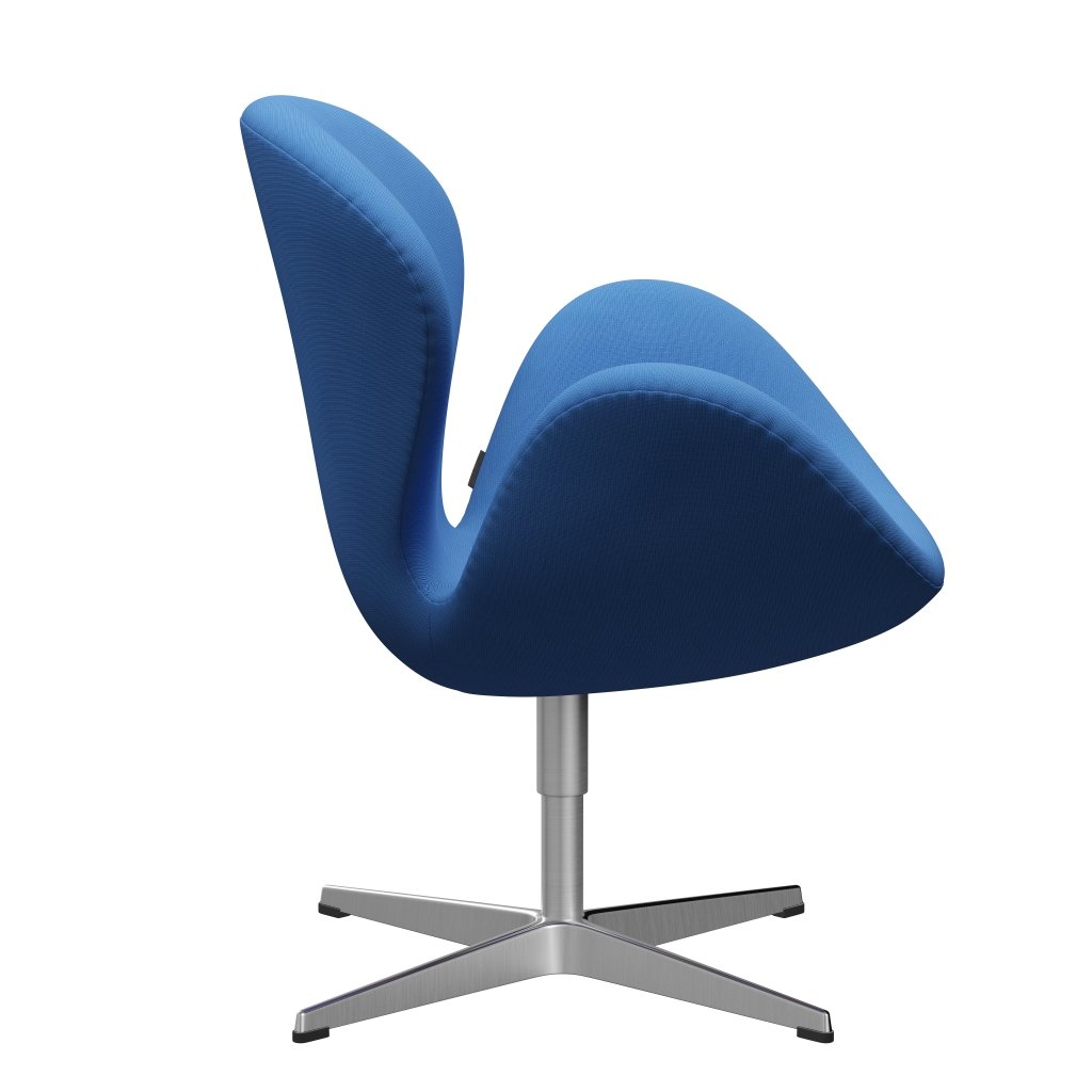 Sedia da salotto di Fritz Hansen Swan, in alluminio/fama turchese di raso (66118)