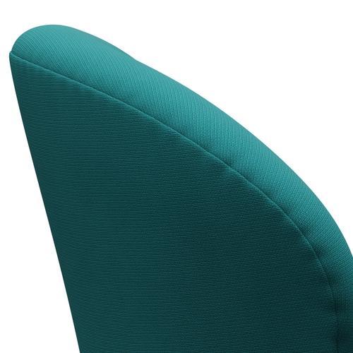 Fritz Hansen Chaise salon de cygne, turquoise en aluminium / renommée brossé en satin (67016)