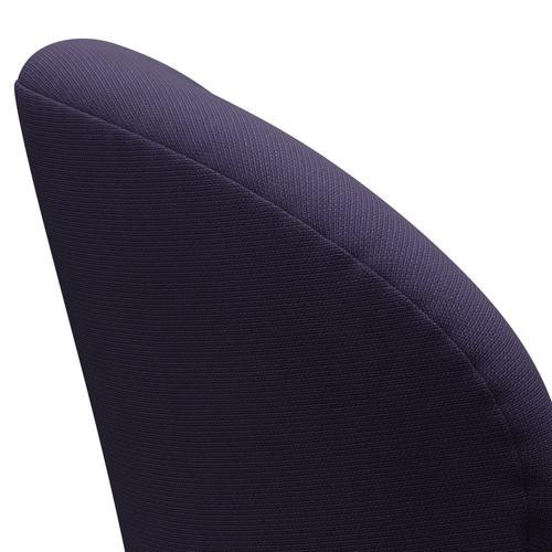 Fritz Hansen Chaise salon de cygne, satin brossé en aluminium / renommée violet sombre