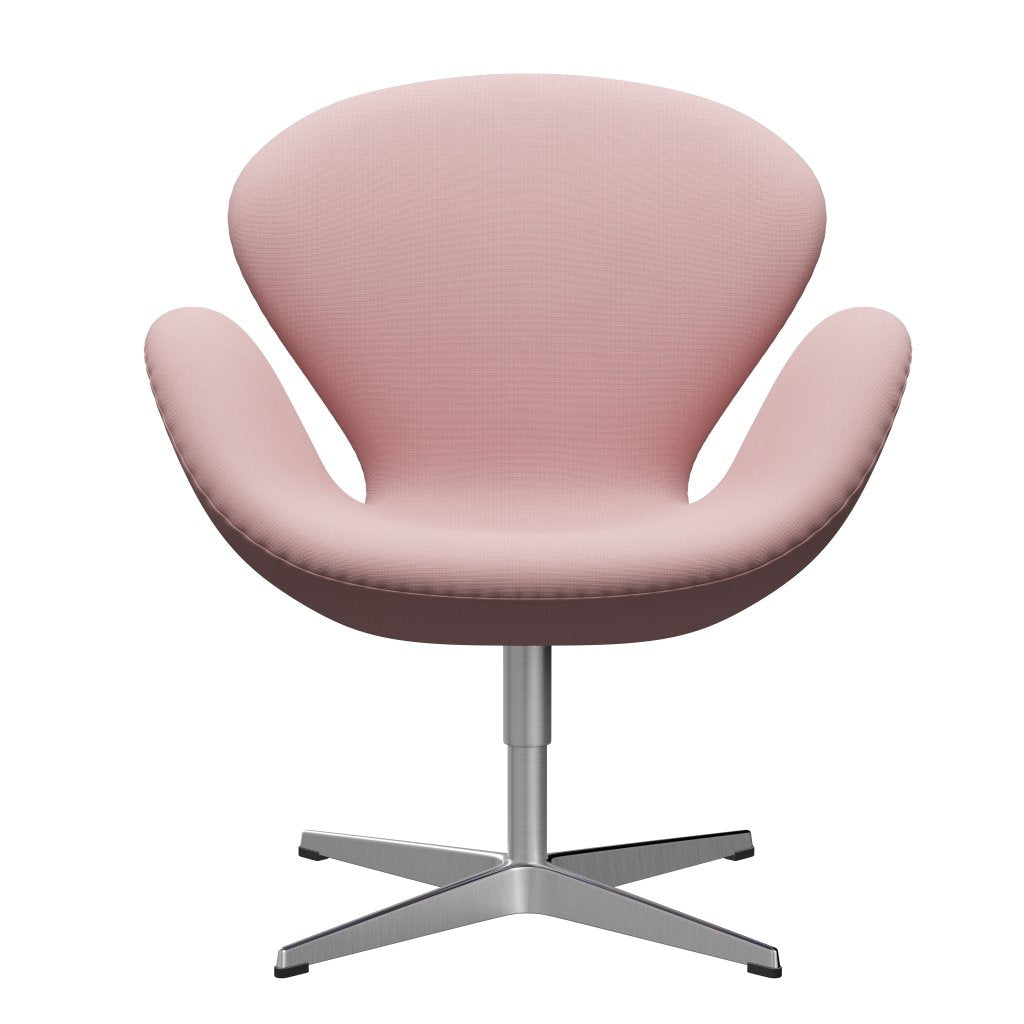 Sedia fritz Hansen Swan Lounge, alluminio spazzolato in raso/fama viola caldo