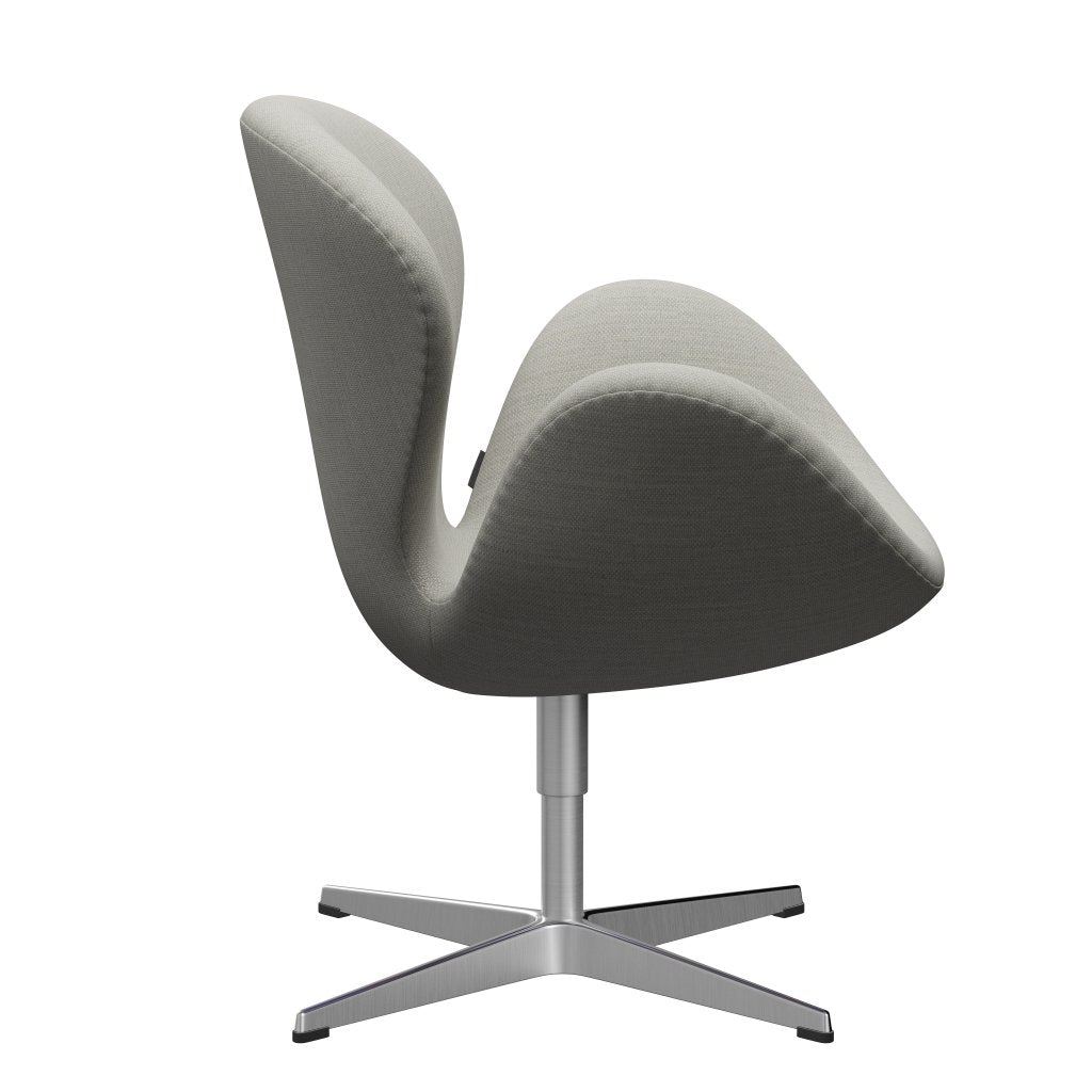 Sillón Fritz Hansen Swan, aluminio cepillado por satén/fiord beige/piedra