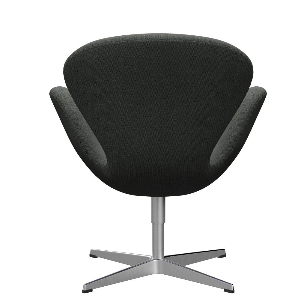 Sedia fritz Hansen Swan Lounge, alluminio spazzolato in raso/fiord marrone/grigio