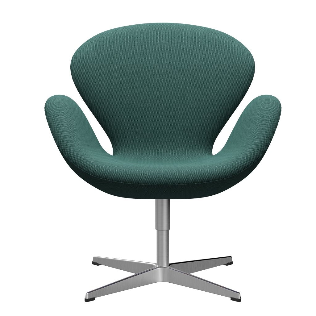 Fritz Hansen Swan Lounge Stuhl, Satin gebürstet Aluminium/Fiord Brown/Orange