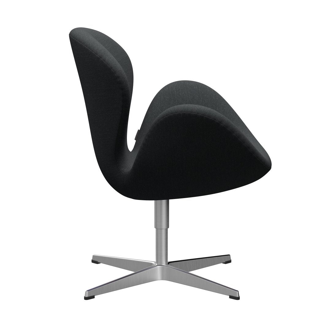 Sedia fritz Hansen Swan Lounge, alluminio spazzolato in raso/fiord grigio scuro multicolore